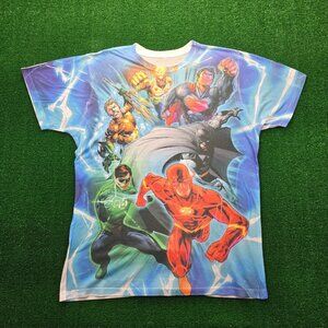 Justice League‎ of America Tshirt Mens Large Short Sleeve Batman Flash Superman